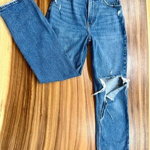 Distressed Blue Jeans